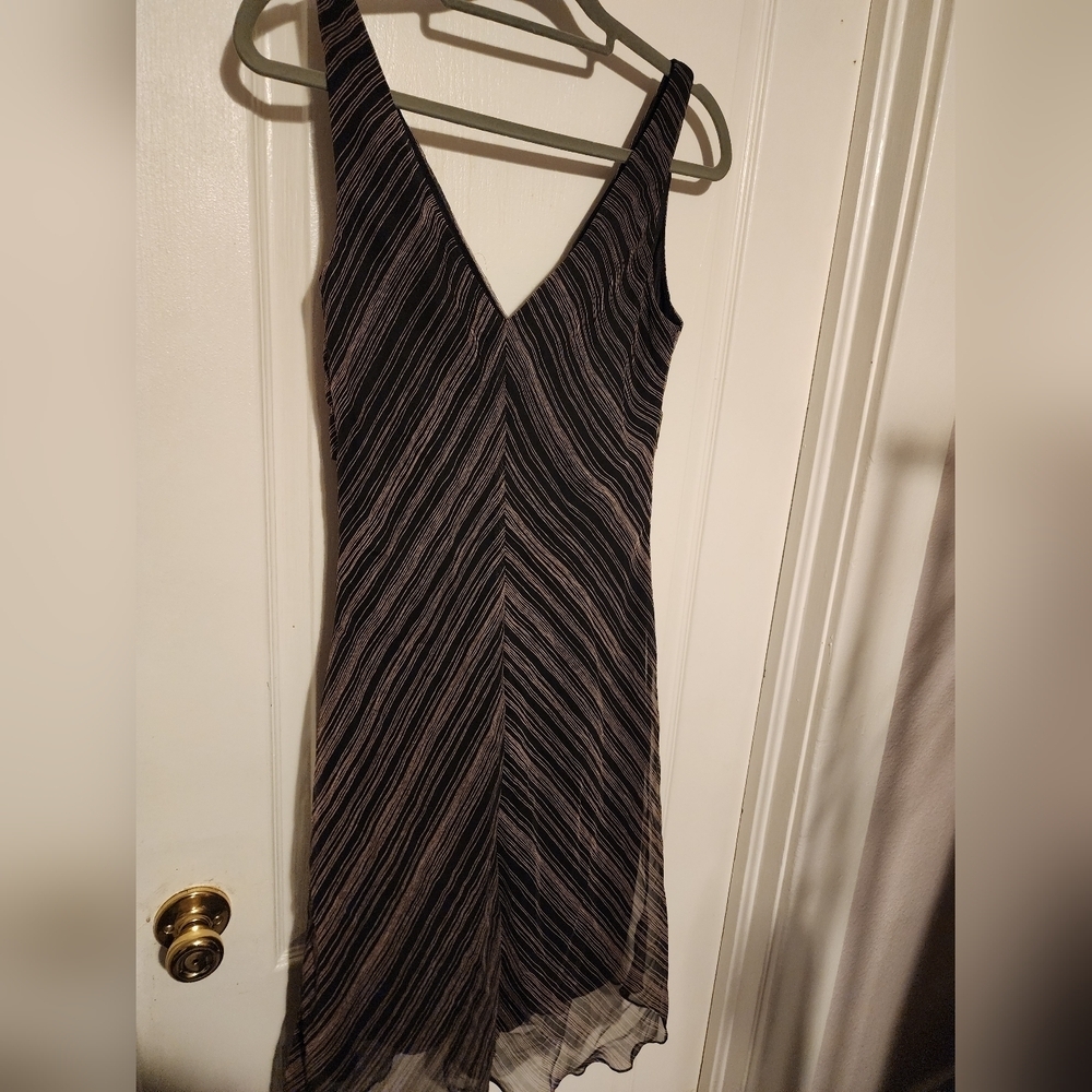 Bisou Bisou Black And Pink Striped Dress Size 10 - Picture 4 of 7
